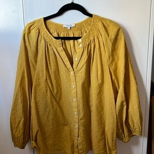 Madewell cotton peasant blouse, size large